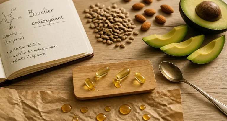 À quoi sert la vitamine E : huile ambrée antioxydante et protection des cellules