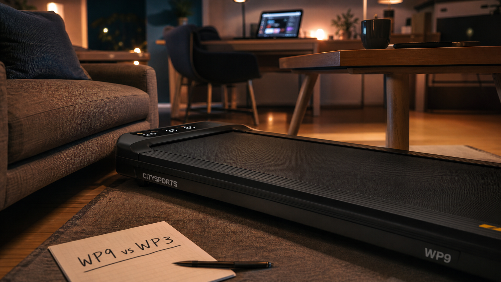 Citysports tapis de course compact WP9 en salon