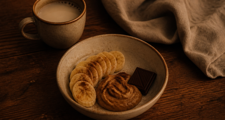 manger du beurre de cacahuete le soir bol banane chocolat