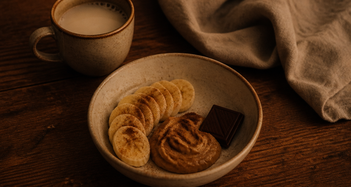 manger du beurre de cacahuete le soir bol banane chocolat