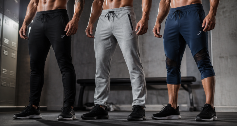 pantalon musculation trois coupes mannequins vestiaire