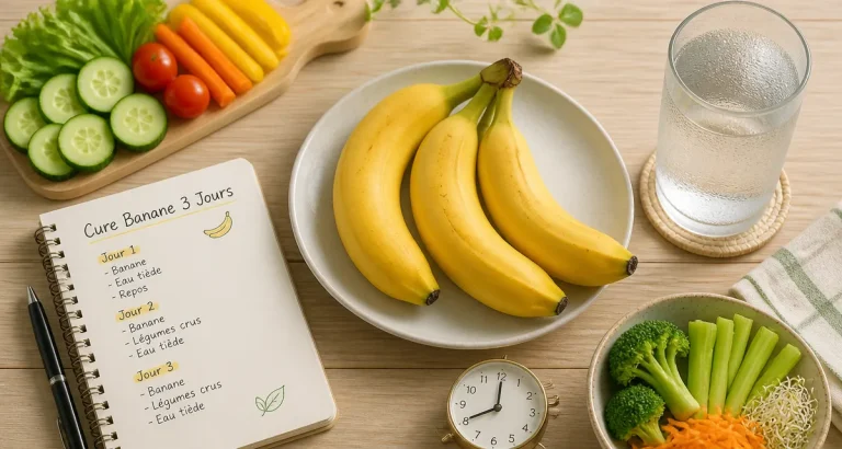 régime banane 3 jours assiette bananes et eau