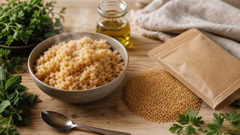 Boulgour feculent en bol, fibres et gluten
