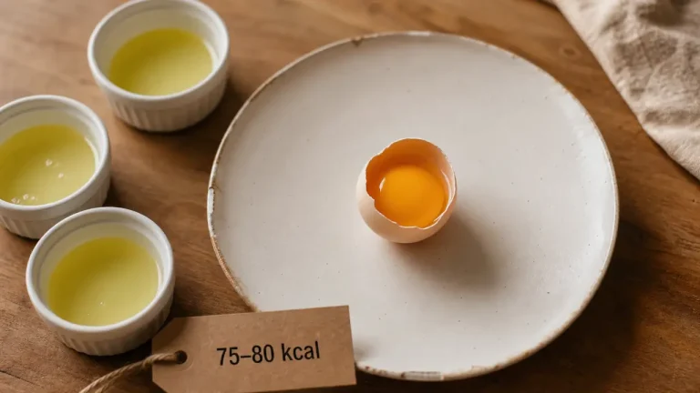 Calories oeuf : 75–80 kcal pour un œuf