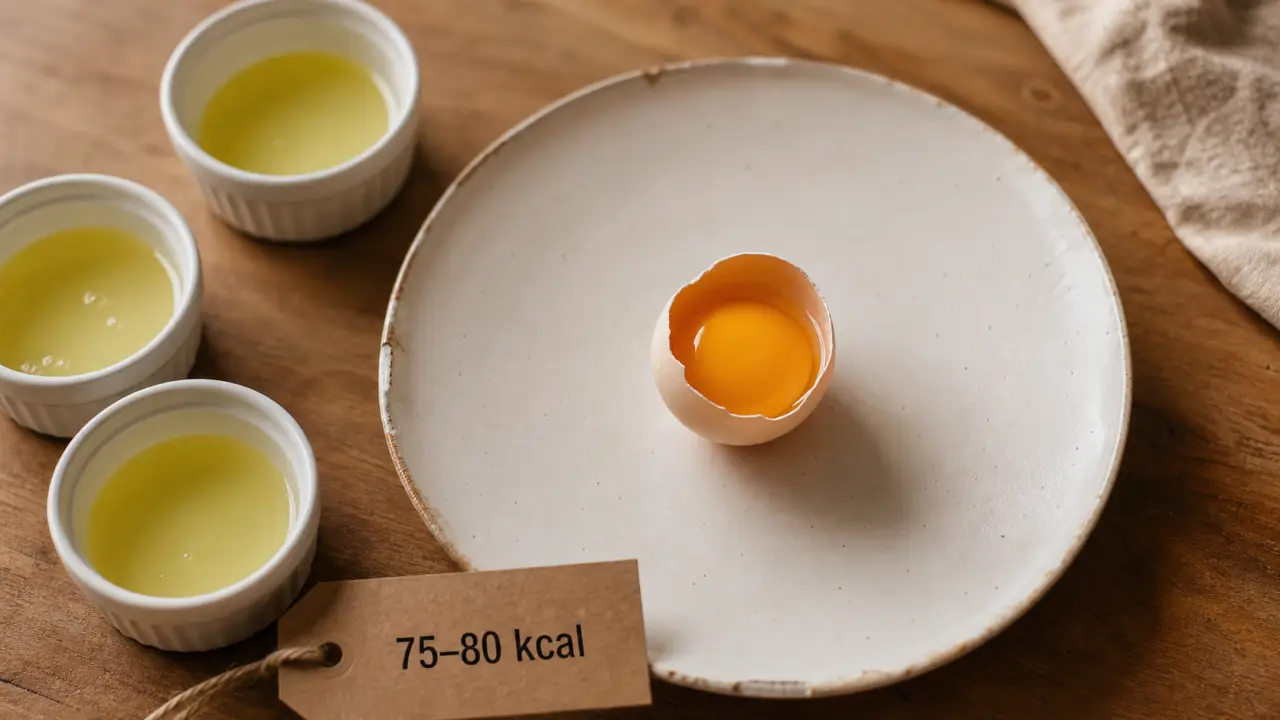 Calories oeuf : 75–80 kcal pour un œuf