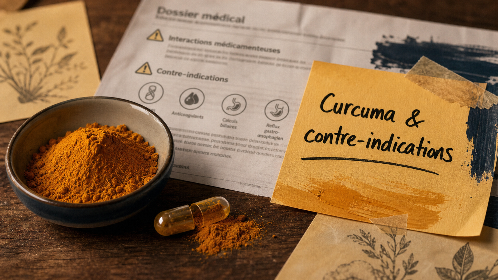 curcuma contre indication : compléments et foie