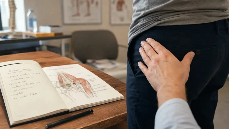 Douleur a la hanche : main clinique sur la hanche, aine et côté