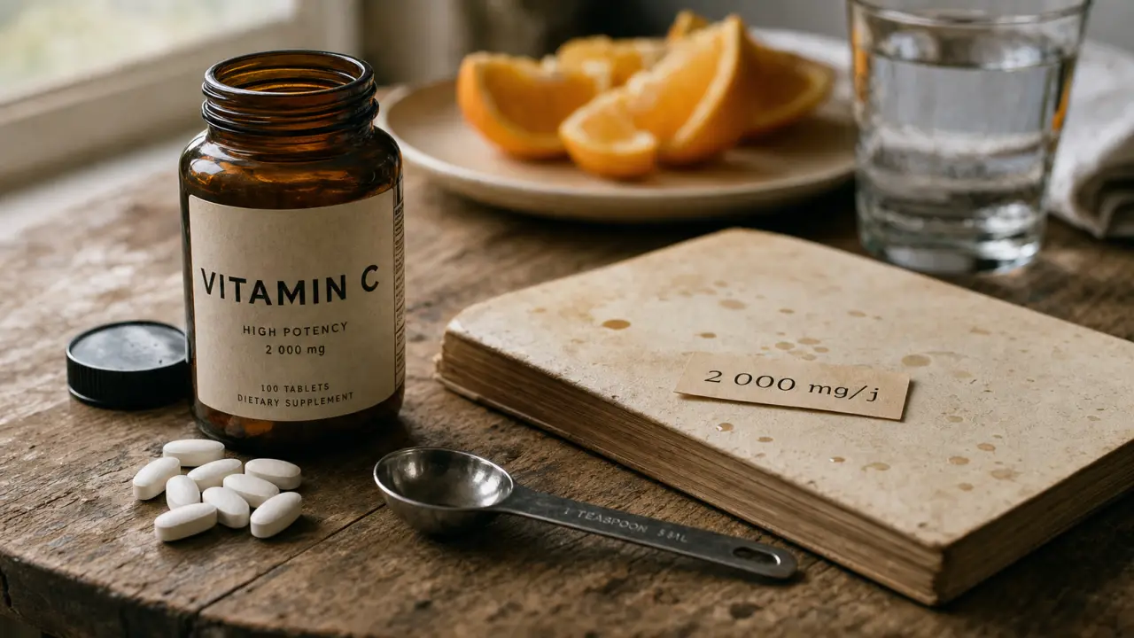 Effets secondaires vitamine C, limite 2 000 mg/j, effets digestifs
