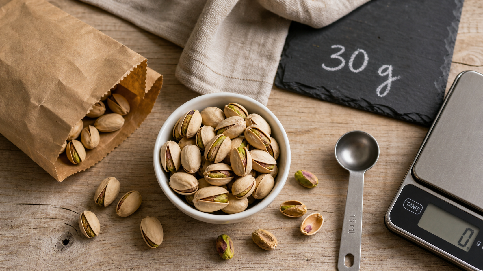 Les pistaches font elles grossir ? Pistaches nature 30 g sur table