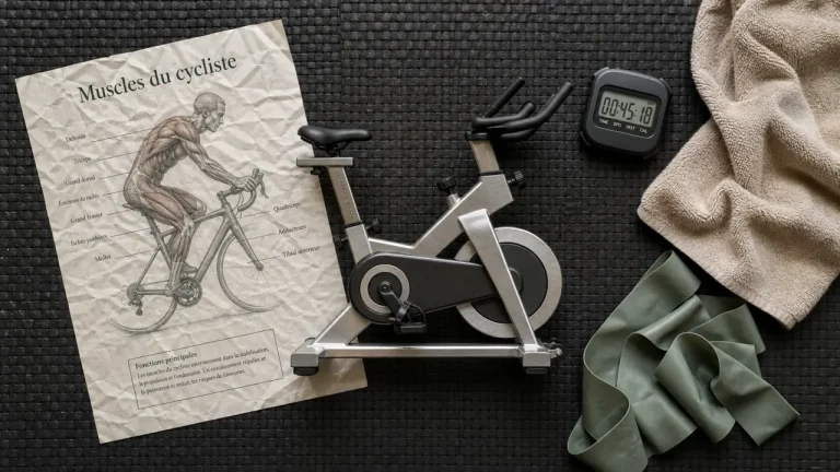 Muscle velo : cuisses, fessiers, mollets et tronc sur tapis de gym