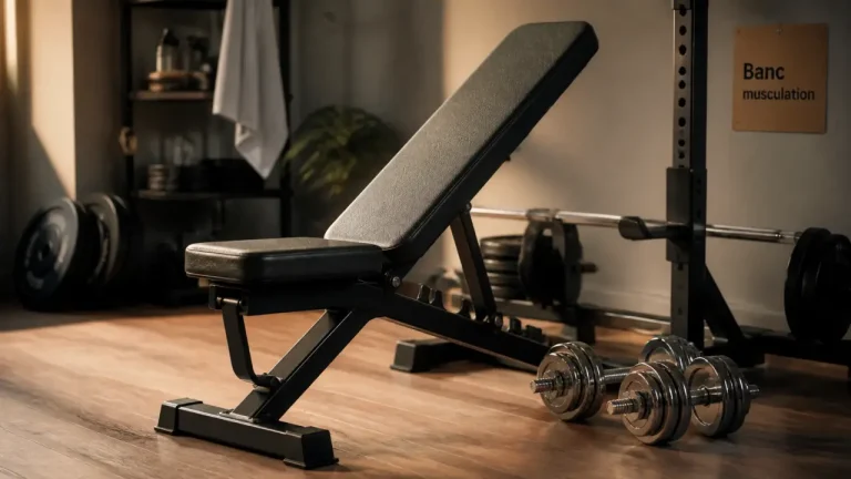 Banc de musculation stable pour home gym compact et évolutif
