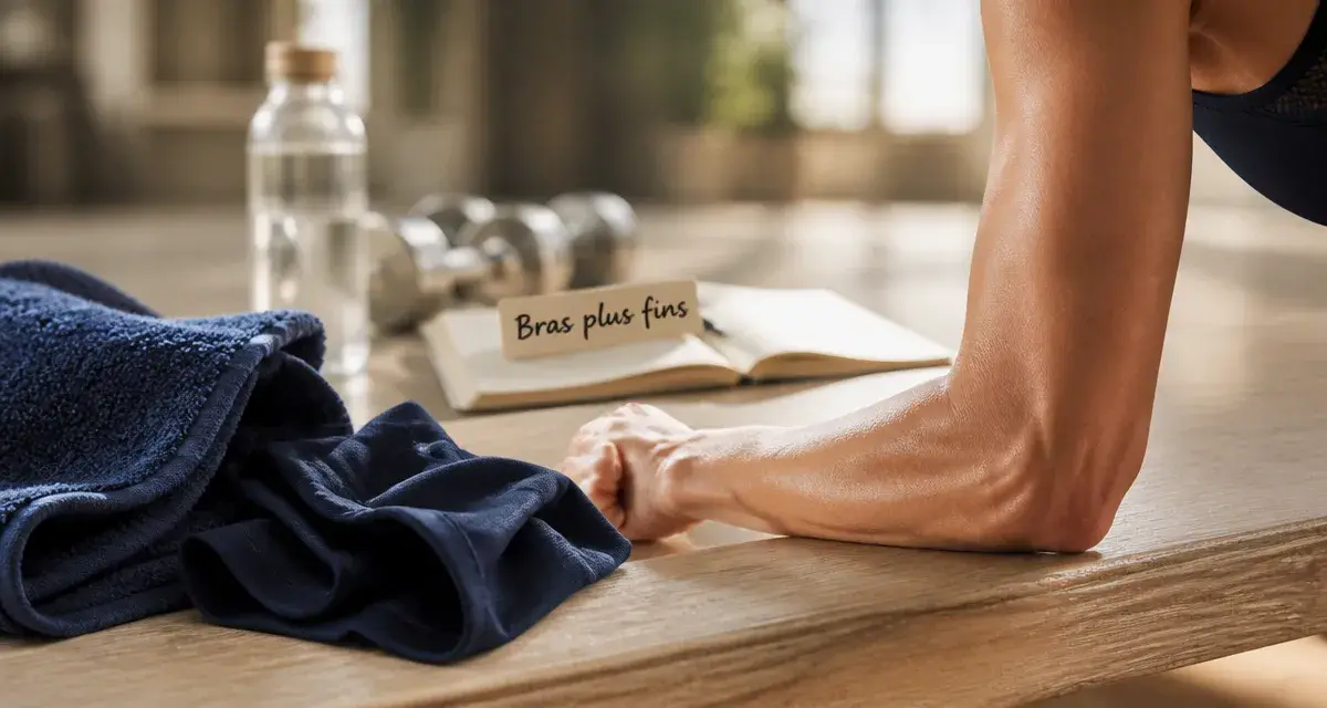 Comment maigrir des bras : triceps et relâchement, photo de femme en gainage