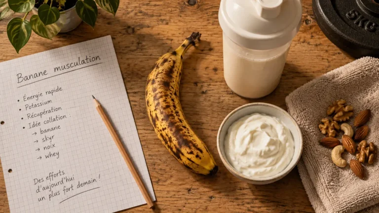 Banane musculation, skyr et whey après séance