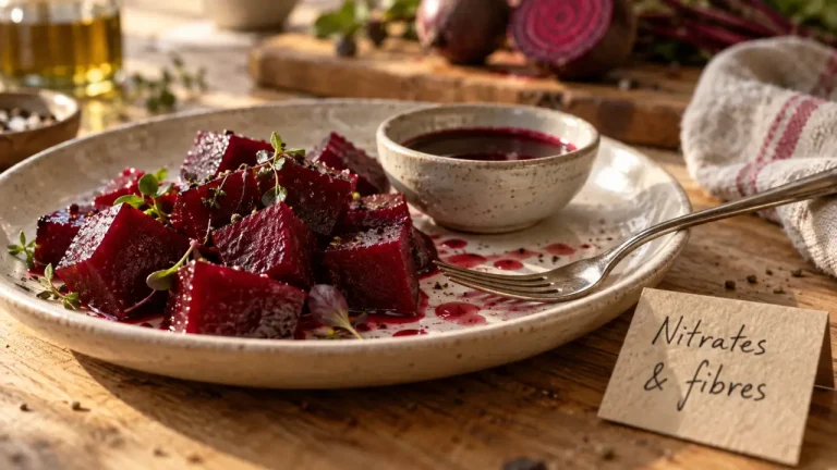 Betteraves bienfaits et méfaits : betterave cuite, jus rouge, fibres et nitrates