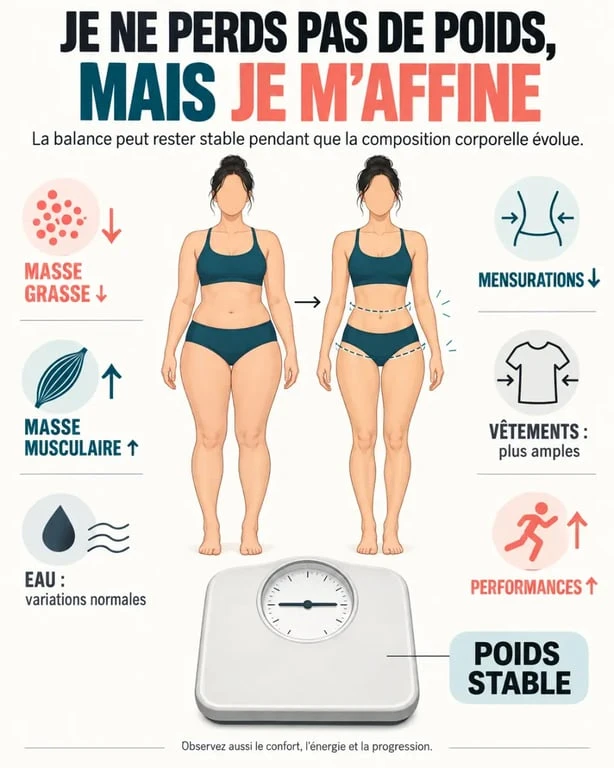 Je ne perds pas de poids mais je m'affine : évolution de la silhouette, des mensurations et de la composition corporelle