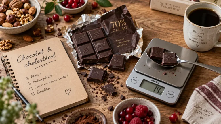 Chocolat noir et cholesterol : portion limitée, 70% cacao