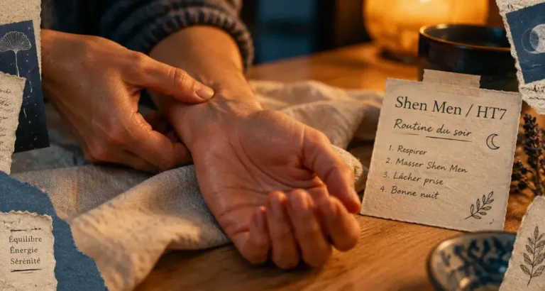 Point acupuncture sommeil profond Shen Men (HT7), stimulation au poignet